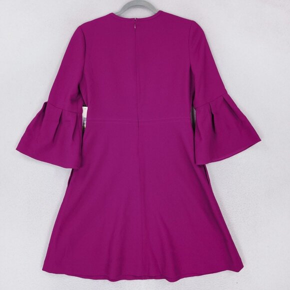 Eliza J Dress Womens 4 Petite Purple Pink Bell Sleeve A Line Flare Classic NEW - Picture 12 of 14